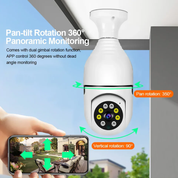 Camara Robotica Wifi Ip Bombillo Full Hd - Imagen 3