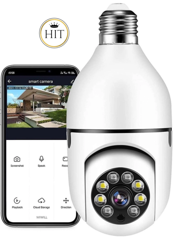 Camara Robotica Wifi Ip Bombillo Full Hd - Imagen 2
