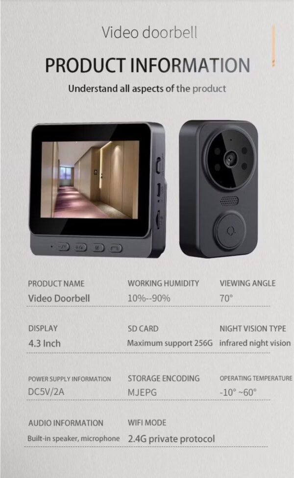TIMBRE INTELIGENTE CON PANTALLA A12 - Imagen 8